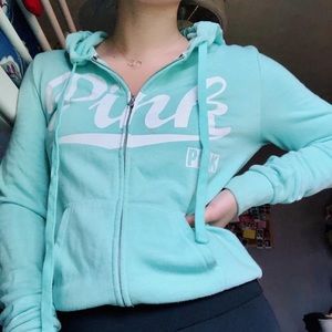 PINK turquoise zip up